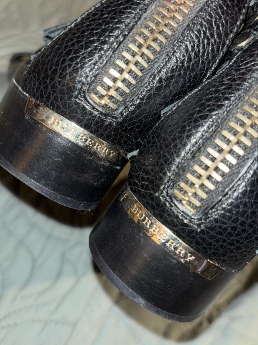 Burberry Black Studded Fringe Leather Sandals - Picture 5 of 8